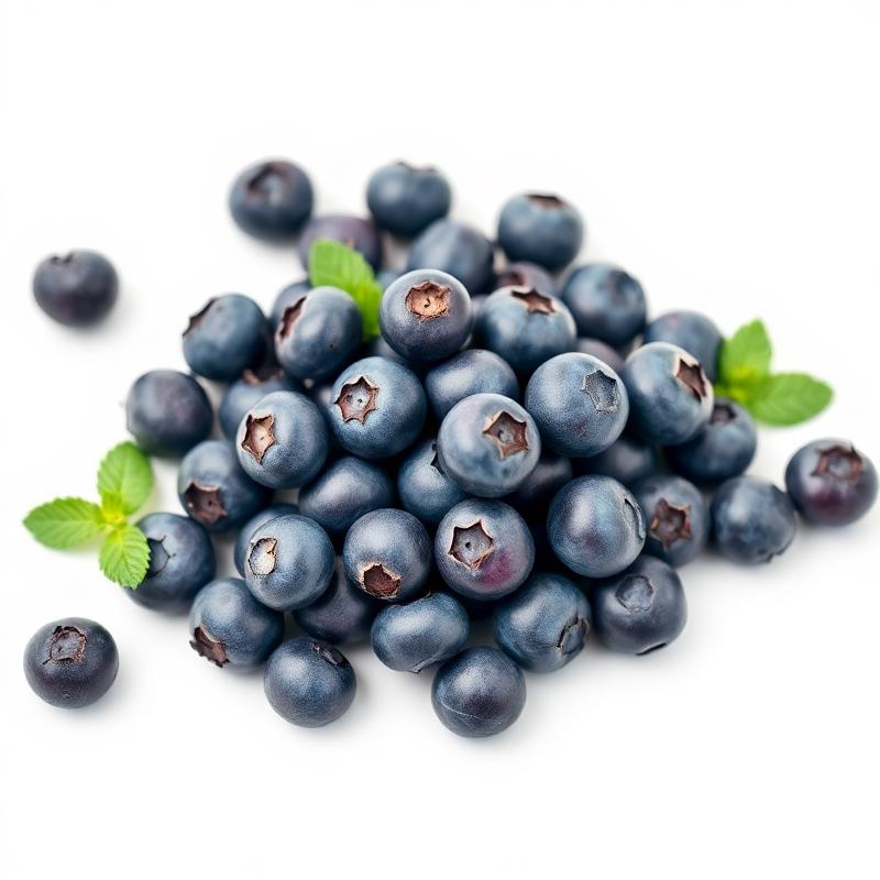 Fresh blueberries on a clean white background